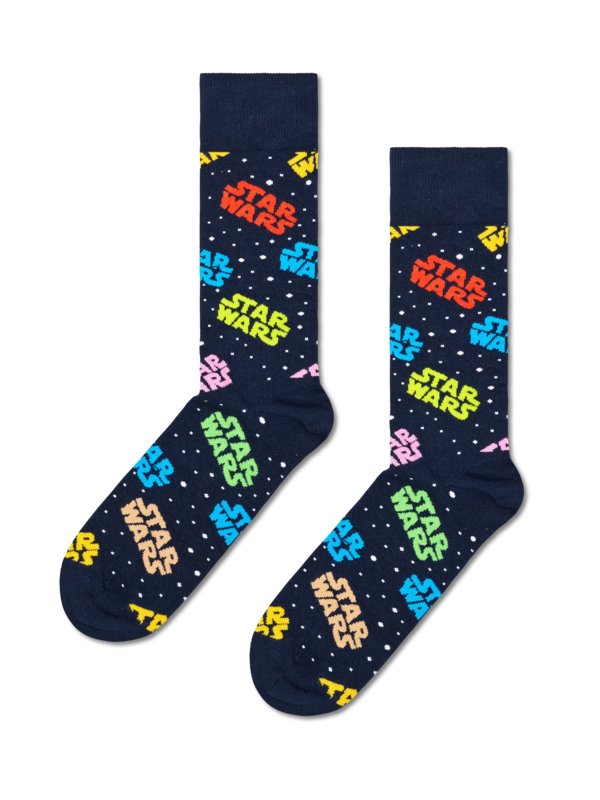 Übergröße : Happy Socks, Socken mit Star Wars Schriftzug in Marine