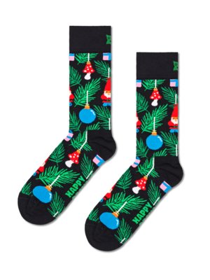 Mittelhoche Socken mit Christbaumkugeln-Motiv