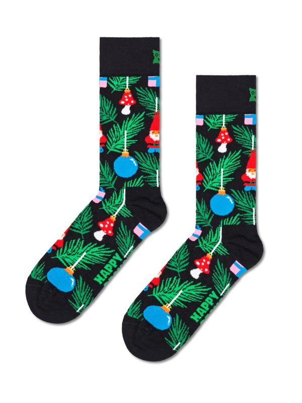 Levně Happy Socks, Středně vysoké ponožky s motivem vánočních koulí Černá