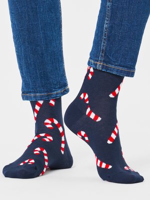 Mid-length-socks-with-candy-cane-pattern
