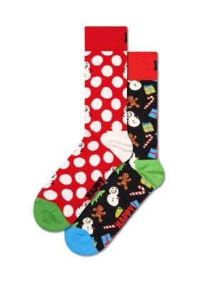 2-pack of socks in gift box with snowman motif