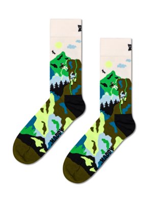 Socks with mountain climber motif