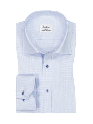 Cotton shirt with fine pepita pattern, Comfort Fit  