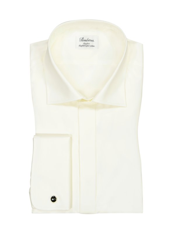 Levně Stenströms, Bavlněná košile, s dvojitými manžetami, Comfort Fit Bílá