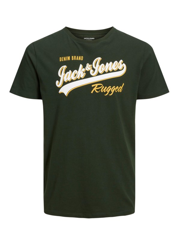 Levně Jack & Jones, Tričko s natištěným logem na hrudi Černá