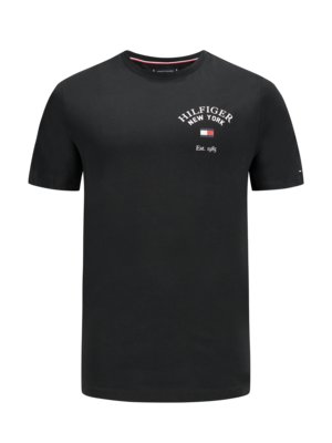 Glattes T-Shirt mit Logo-Print auf Brusthöhe