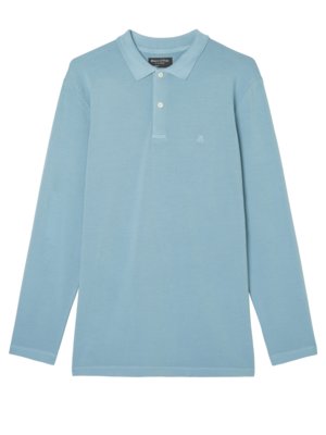 Long-sleeved-polo-shirt-with-stretch,-Regular-Fit