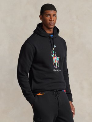 Hoodie with polo rider print, Polo Ralph Lauren, black