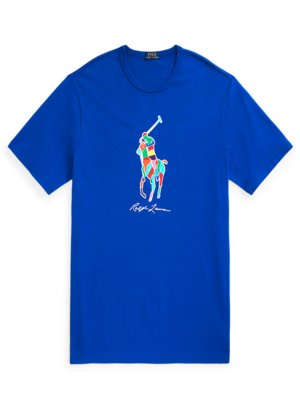 T-Shirt mit farbigem Poloreiter-Print