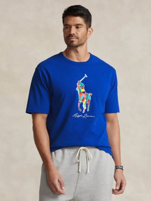 T-Shirt-mit-farbigem-Poloreiter-Print