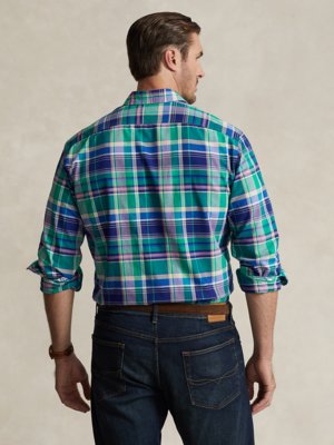 Shirt in Oxford fabric with glen check pattern