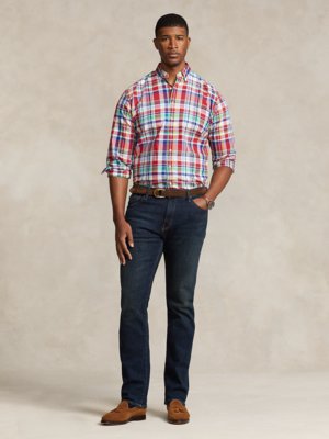 Shirt in Oxford fabric with glen check pattern