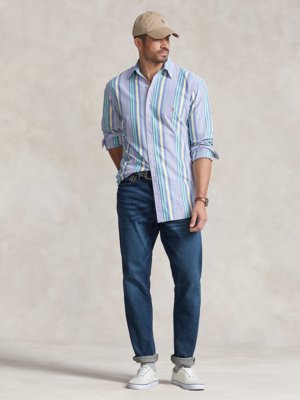 Shirt in Oxford fabric with striped pattern