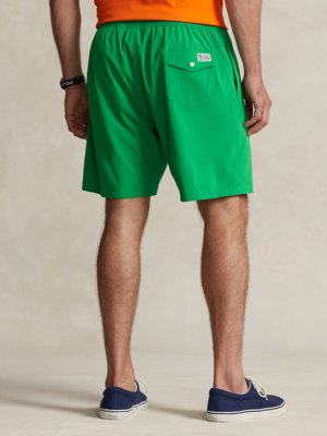 Swimming trunks with stretch and embroidered logo