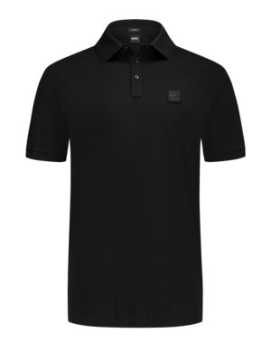 Cotton-polo-shirt-with-tonal-logo-appliqué