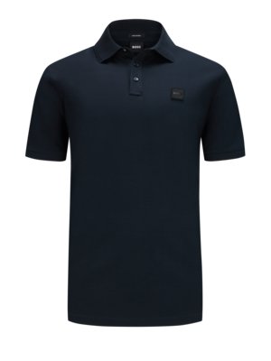 Cotton polo shirt with tonal logo appliqué