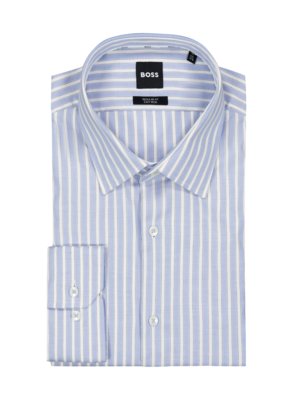 Shirt with striped pattern and stretch fabric, Regular Fit