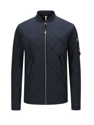 Bomber jacket with diamond quilted pattern and sleeve pocket, Regular Fit