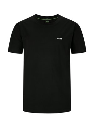 T-Shirt-mit-Stretchanteil-und-Label-Print
