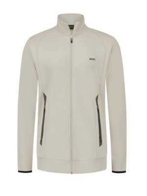 Sweatjacket with contrasting rubberised details 
