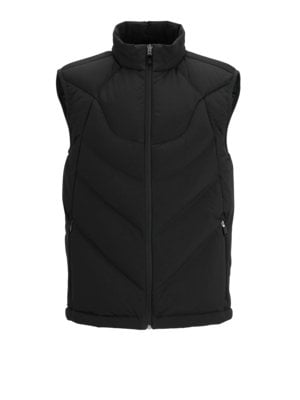 Water-repellent down gilet with quilted pattern