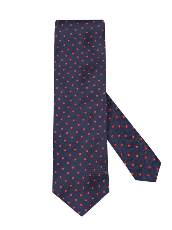 Levně Ascot, Hedvábná kravata s puntíkovaným vzorem Modrá
