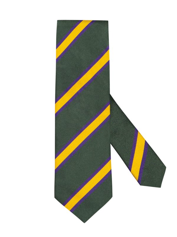 Levně Ascot, Hedvábná kravata s proužkovaným vzorem Zelená