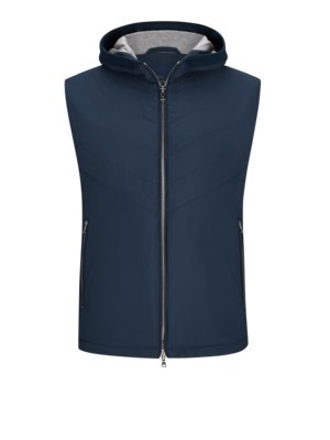 Quilted jacket with hood, fleece lining and Primaloft insulation