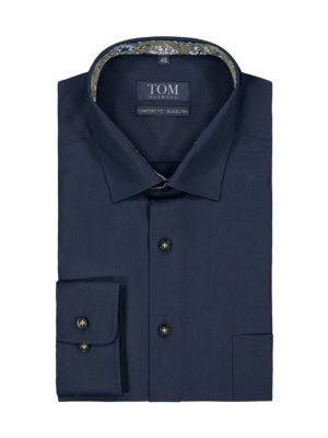 Shirt with floral collar lining, Comfort Fit 