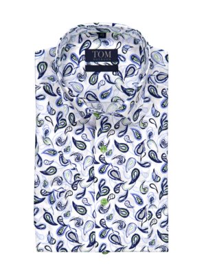 Short-sleeved shirt with paisley pattern and breast pocket, Comfort Fit 