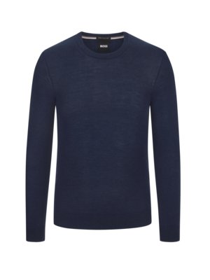 Virgin wool sweater with round neck