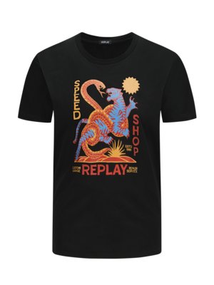 T-Shirt mit Tiger- und Dragon-Motiv