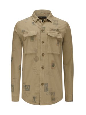 Overshirt van katoen met alloverprint 