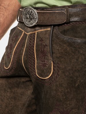 Lederhosen made of goatskin with embroidered details 