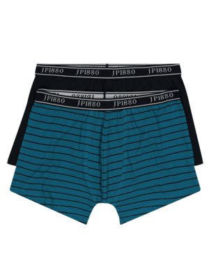 Double pack of boxer shorts, plain and with stripes 