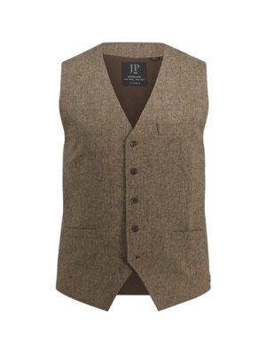 Gilet in a tweed look with knitted back 