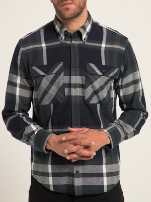 Flannel-shirt-with-tartan-pattern,-Modern-Fit