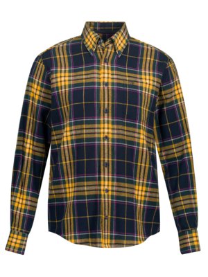 Flanellhemd mit Glencheck-Muster, Modern Fit