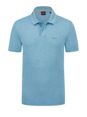 Melange-polo-shirt-in-cotton-fabric