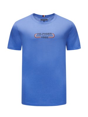 Cotton T-shirt with rubberised logo 