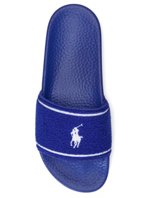 Terrycloth swim sandals with pony logo 