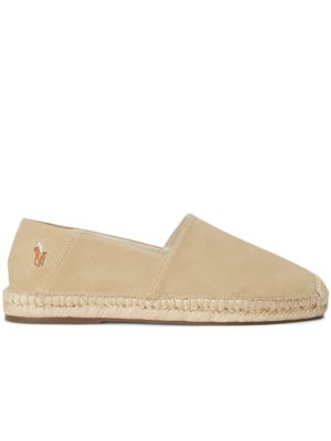Suede espadrilles with embroidered logo