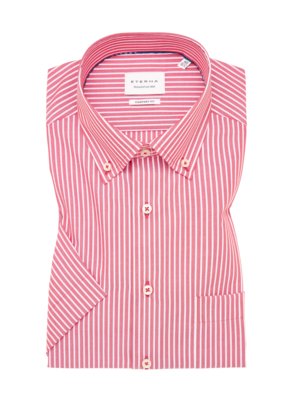 Short-sleeved-shirt-with-striped-pattern-and-breast-pocket,-Comfort-Fit-