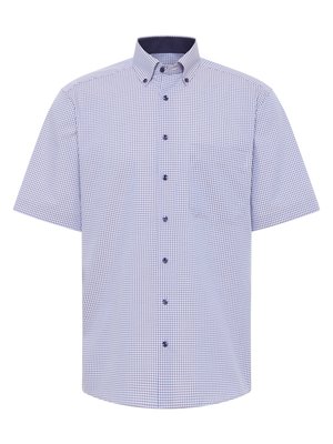 Short-sleeved-shirt-with-check-pattern-and-breast-pocket,-Comfort-Fit-