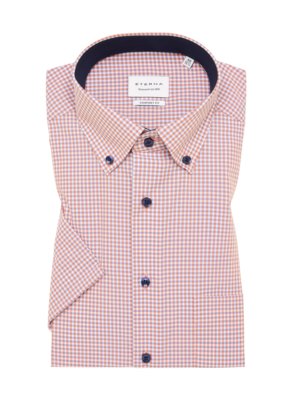 Short-sleeved-shirt-with-check-pattern-and-breast-pocket,-Comfort-Fit-