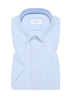 Short-sleeved-shirt-with-striped-pattern-and-breast-pocket,-Comfort-Fit-