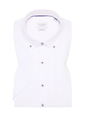 Short-sleeved shirt in seersucker fabric, Comfort Fit 