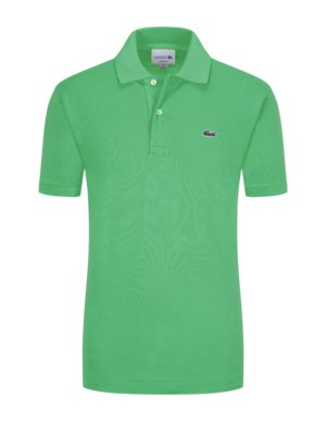 Cotton piqué polo shirt with crocodile logo