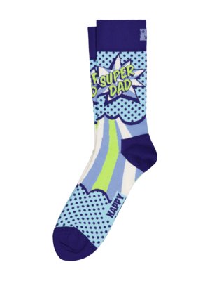 Socks with comic print