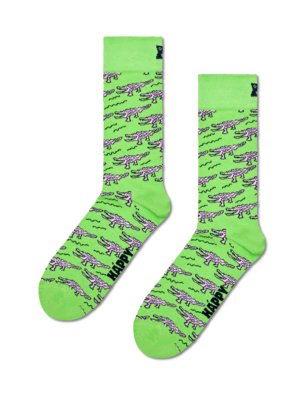 Socks with crocodile motifs